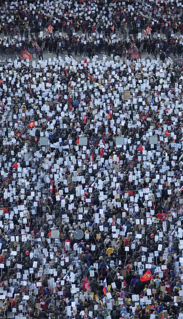 Large Crowd of People in the Street